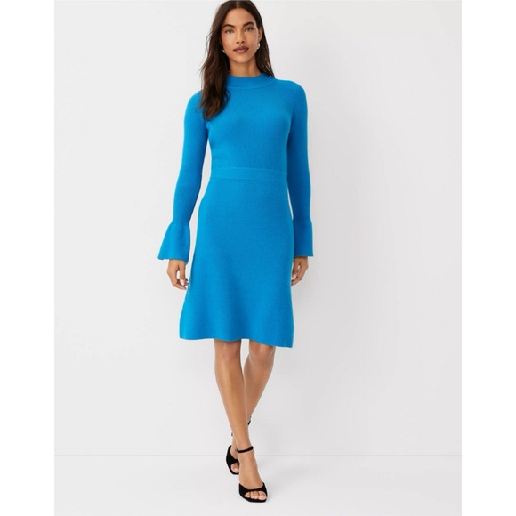 NWT Ann Taylor Ribbed Button Cuff Sweater Dress - Picture 1 of 14